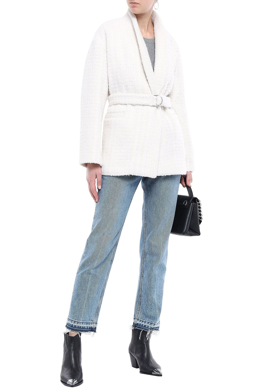 IRO Cotton-blend bouclé-tweed coat