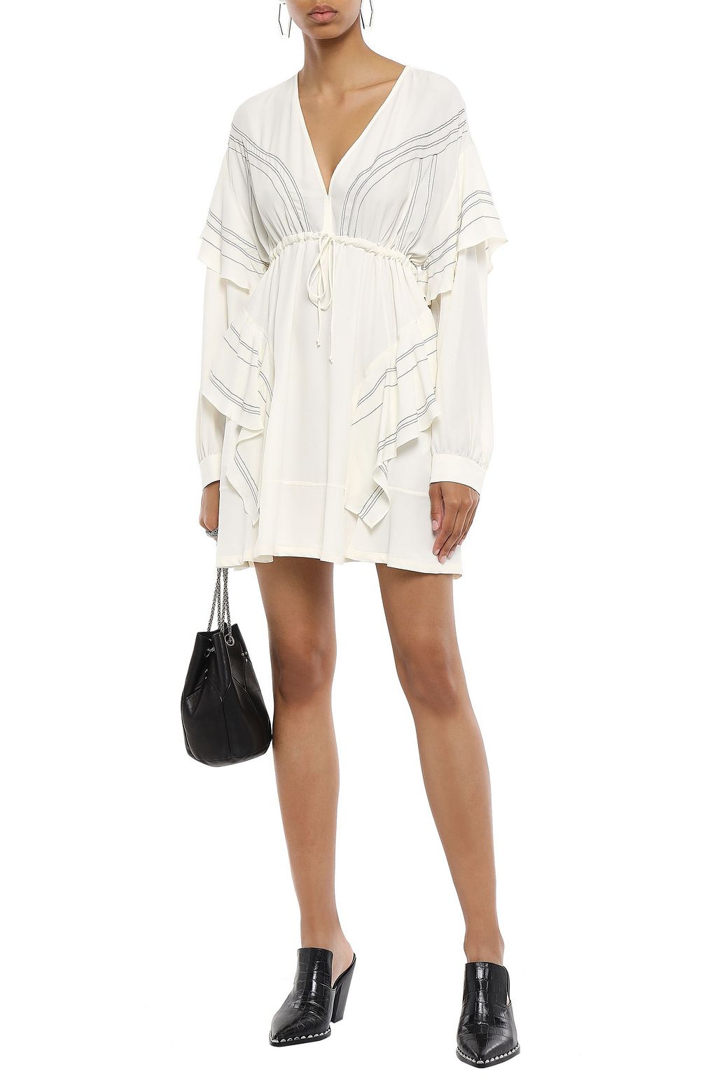 IRO Ninee ruffled crepe de chine mini dress