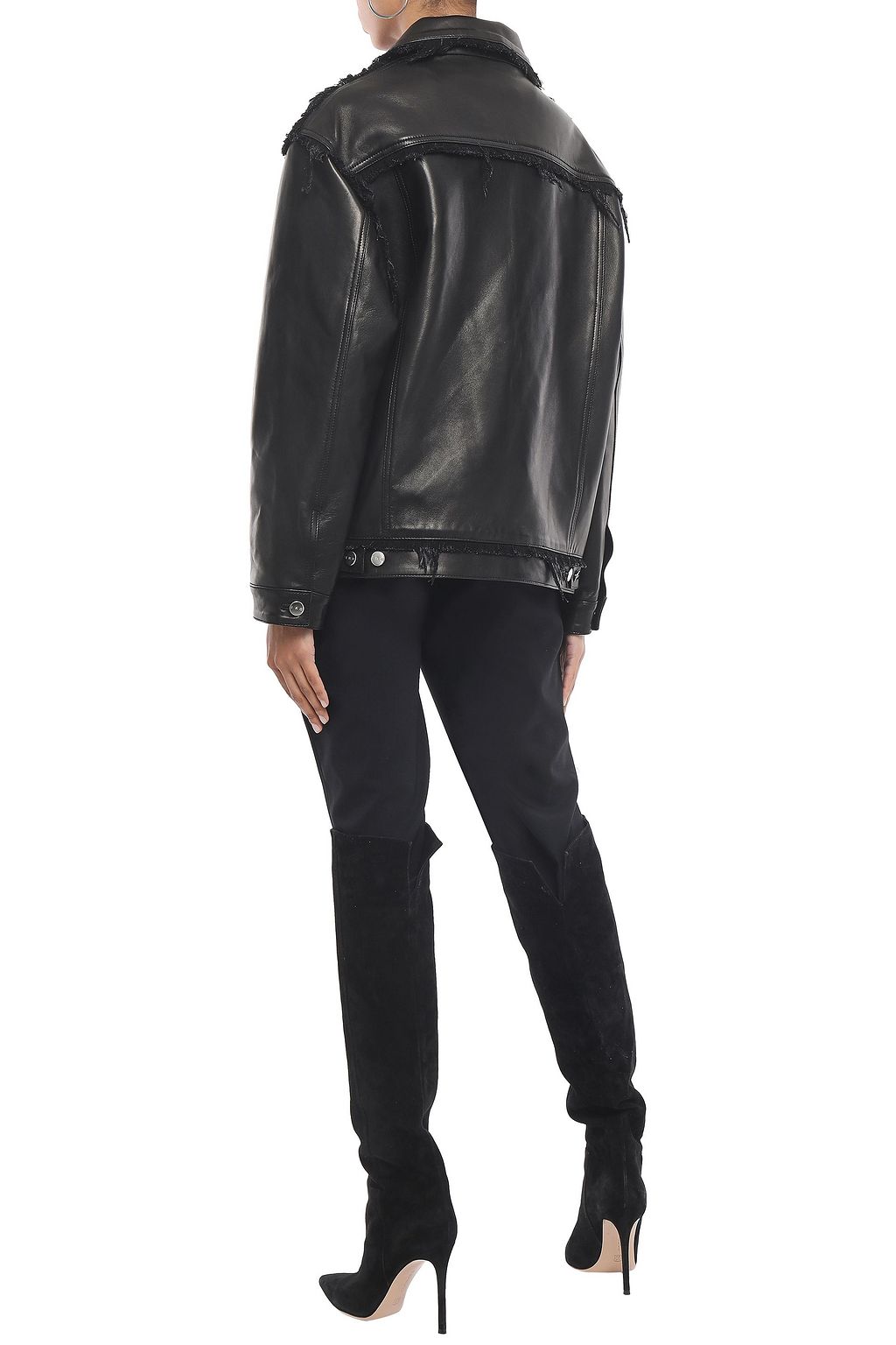 IRO Else fringe-trimmed leather jacket