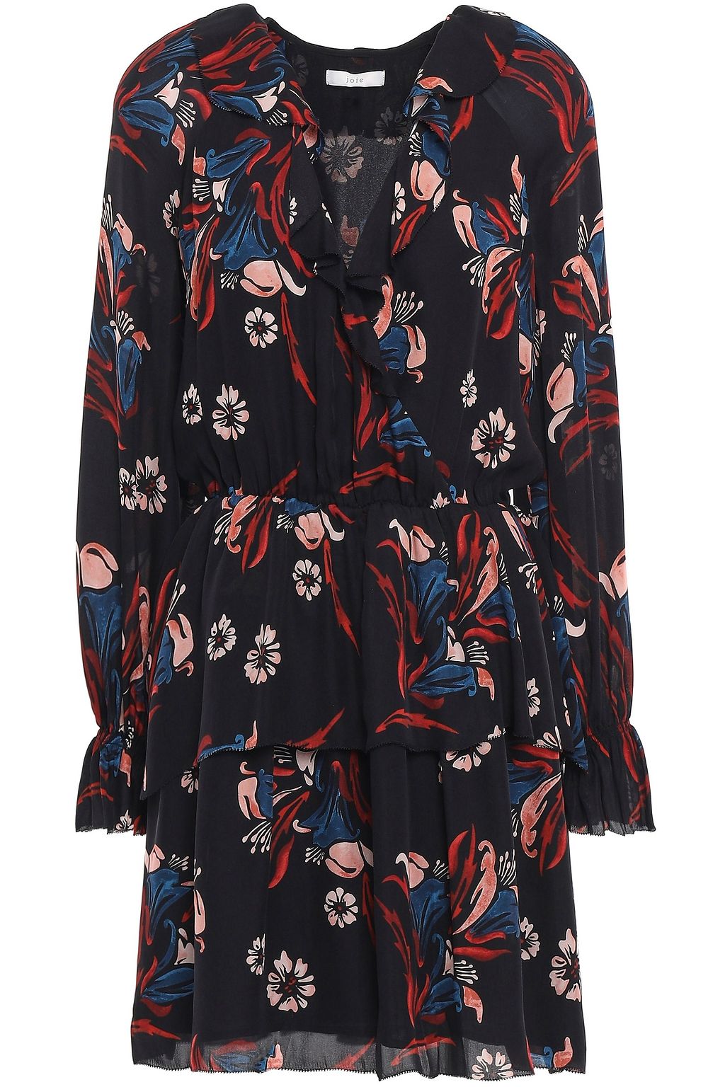 joie black floral dress