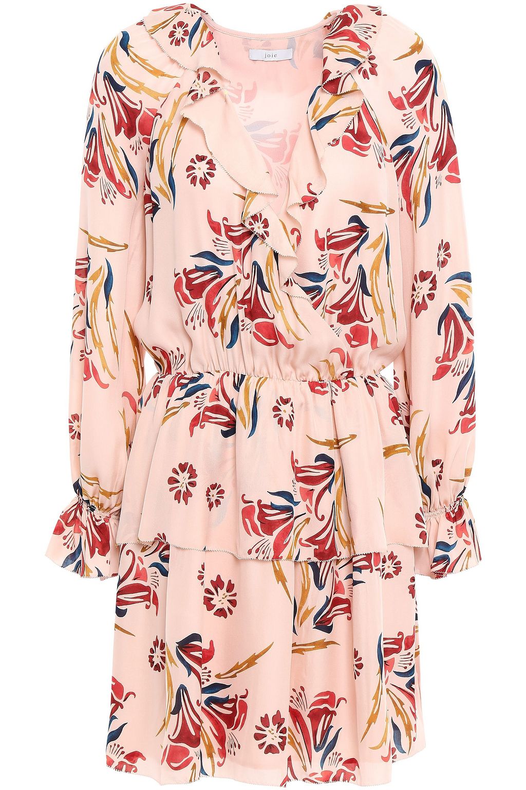 JOIE Nour wrap-effect floral-print silk-crepe mini dress | Sale up to ...