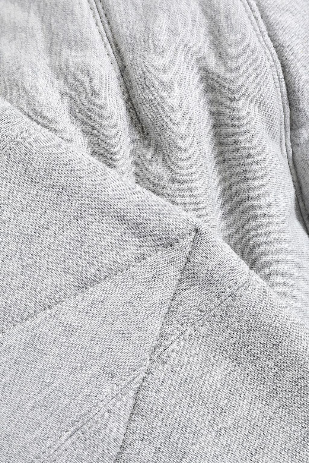 NORMA KAMALI Quilted French cotton-blend terry hooded jacket