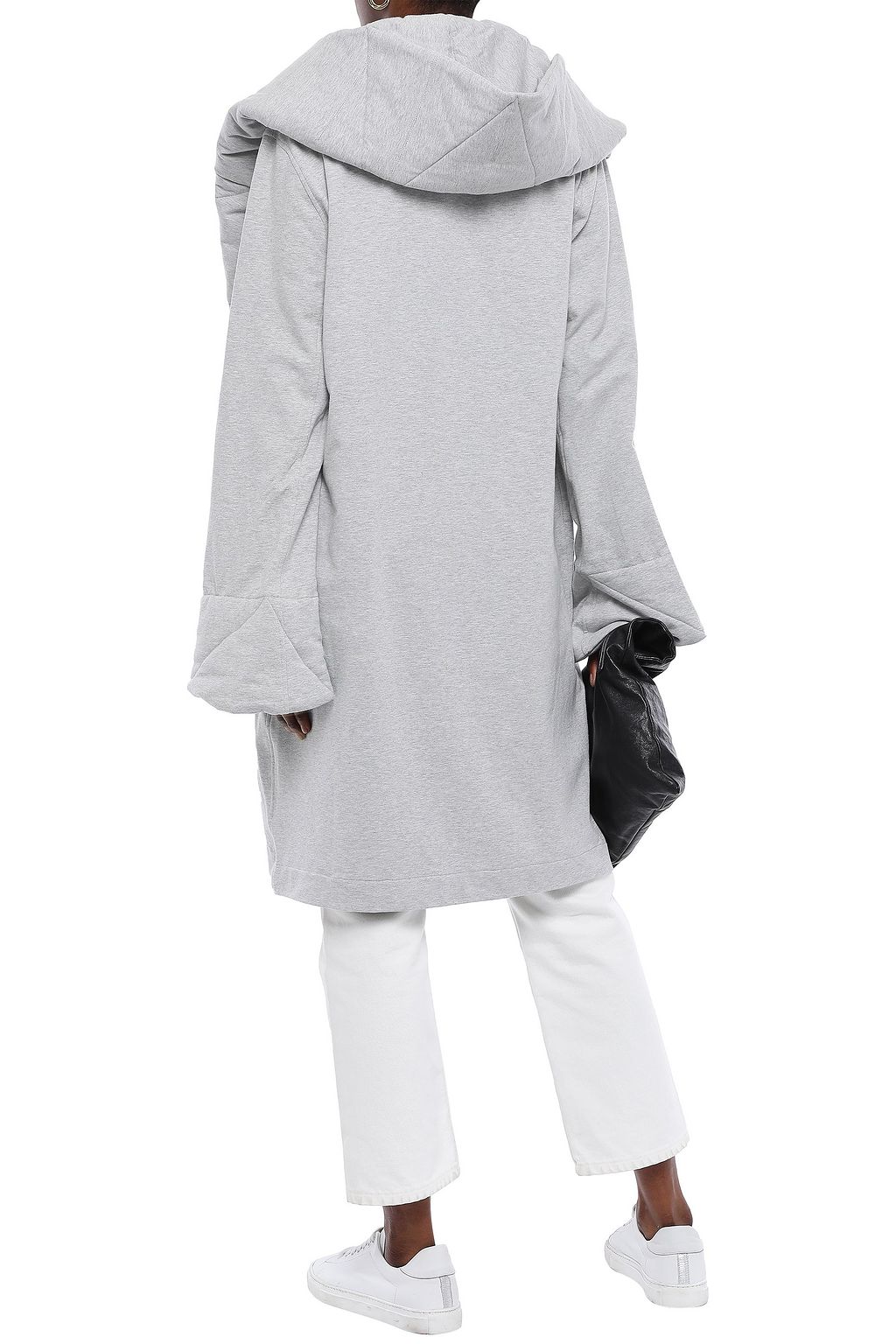 NORMA KAMALI Quilted French cotton-blend terry hooded jacket