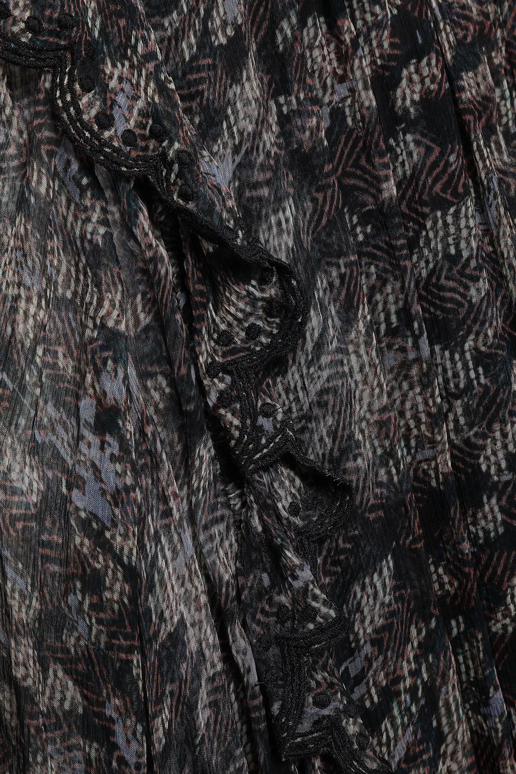 IRO Snare ruffled printed crinkled-georgette blouse