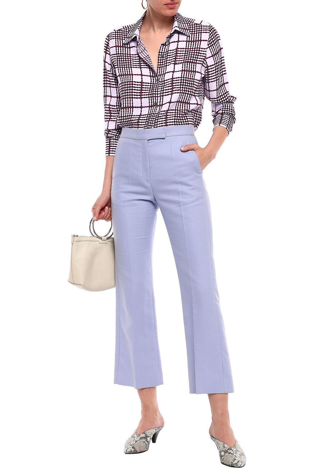EQUIPMENT Brett checked washed-crepe shirt