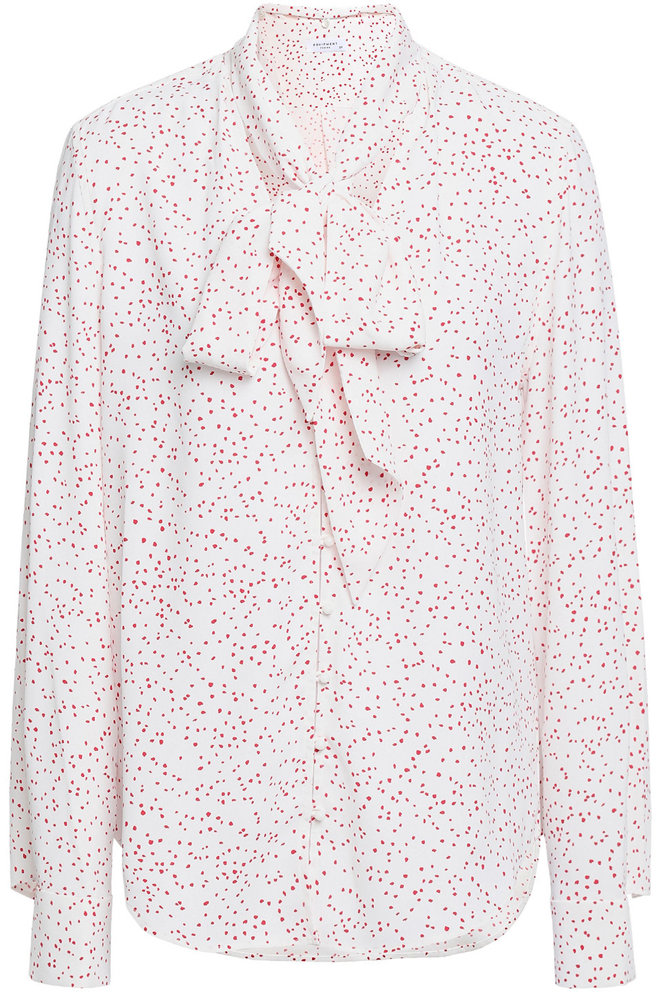 equipment - pussy-bow printed crepe blouse - white - xs