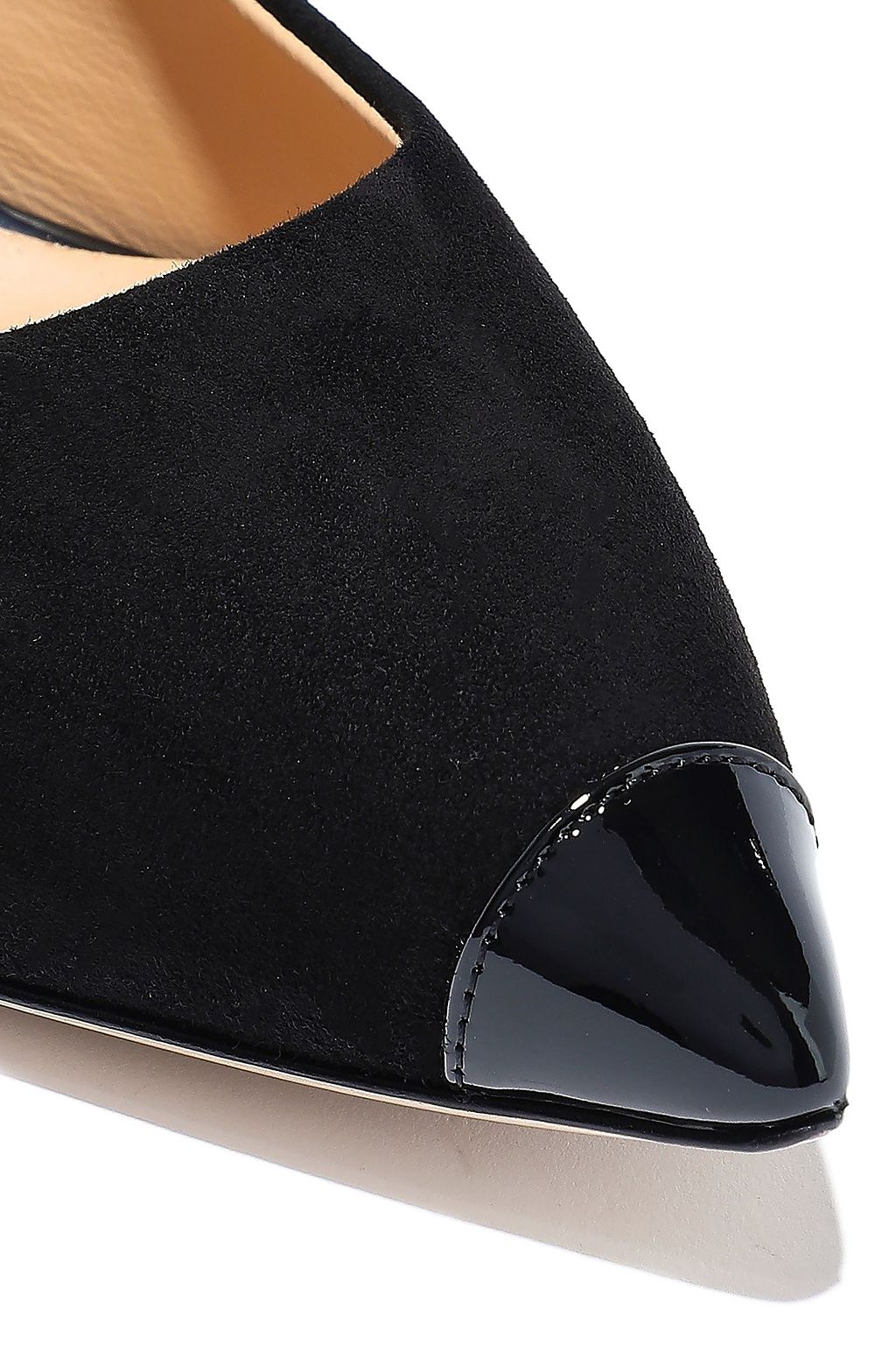 GIUSEPPE ZANOTTI Lucrezia 70 patent leather-trimmed suede pumps