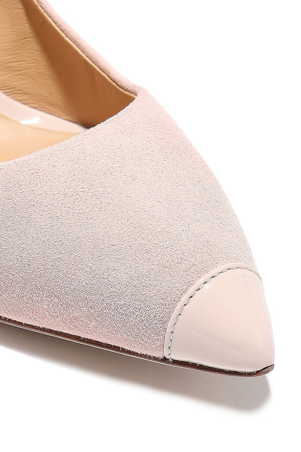 GIUSEPPE ZANOTTI Lucrezia 70 patent leather-trimmed suede pumps