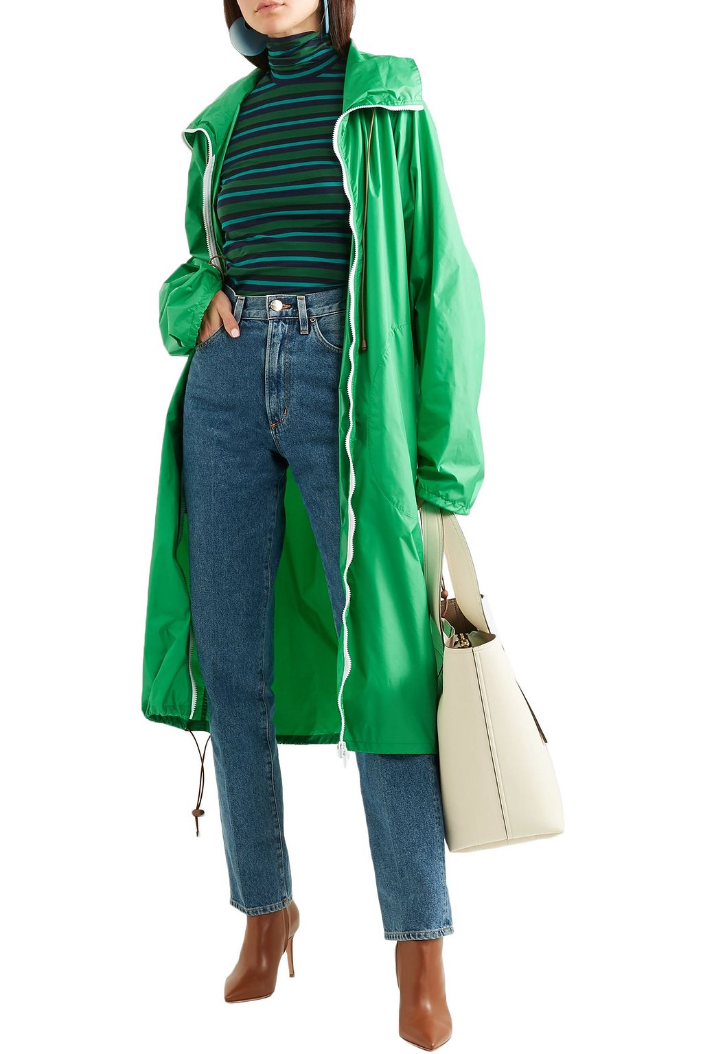 MARNI Oversized shell hooded raincoat