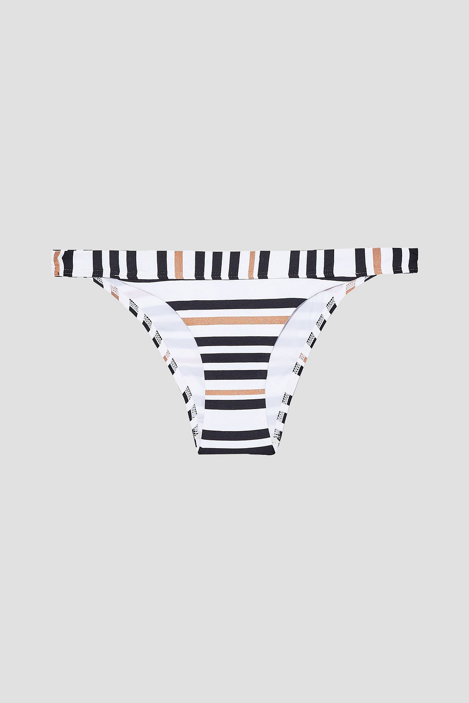 Jets Australia By Jessika Allen Woman Vista Metallic Striped Low-rise Bikini Briefs White Size 16