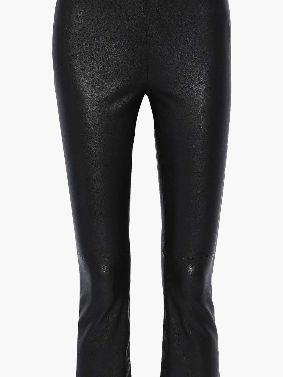 lori cropped leather slim-leg pants