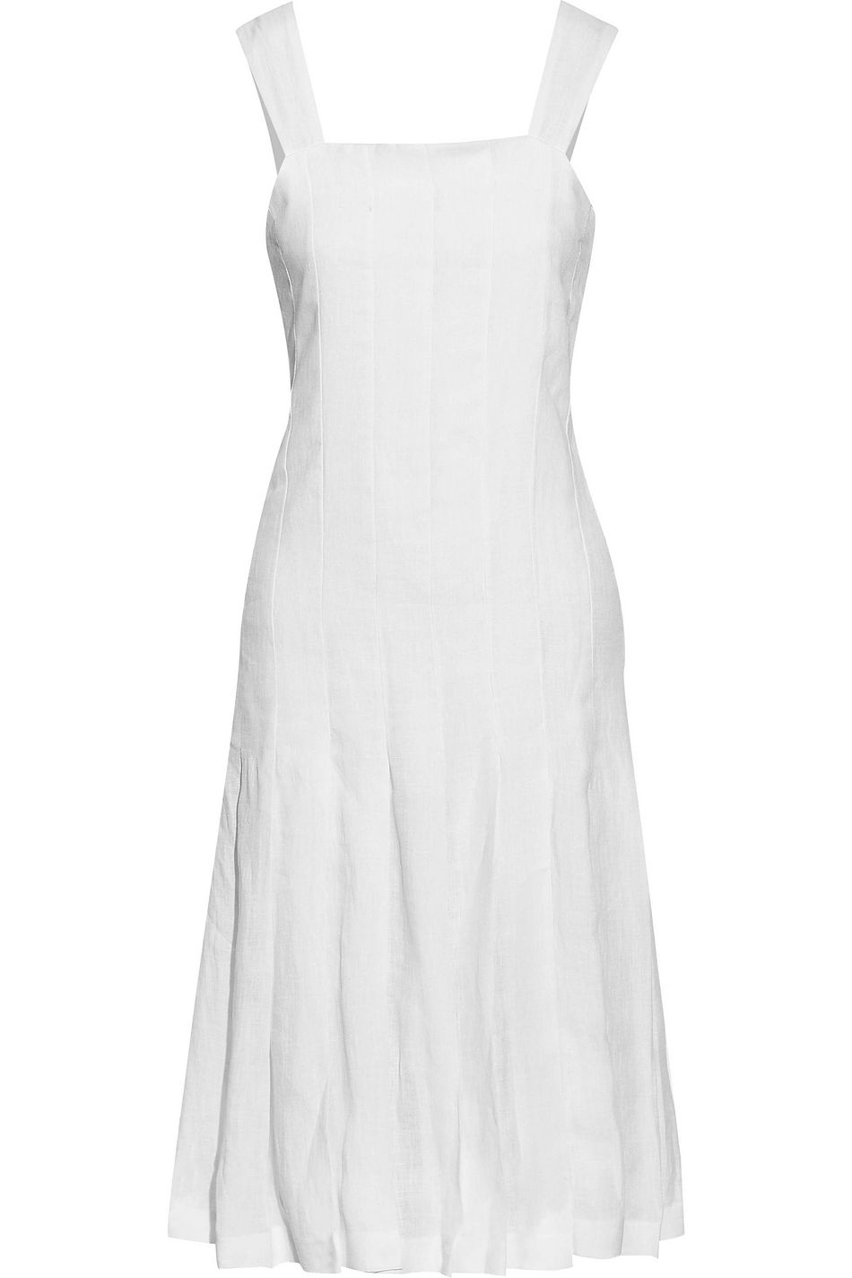 pleated linen dress