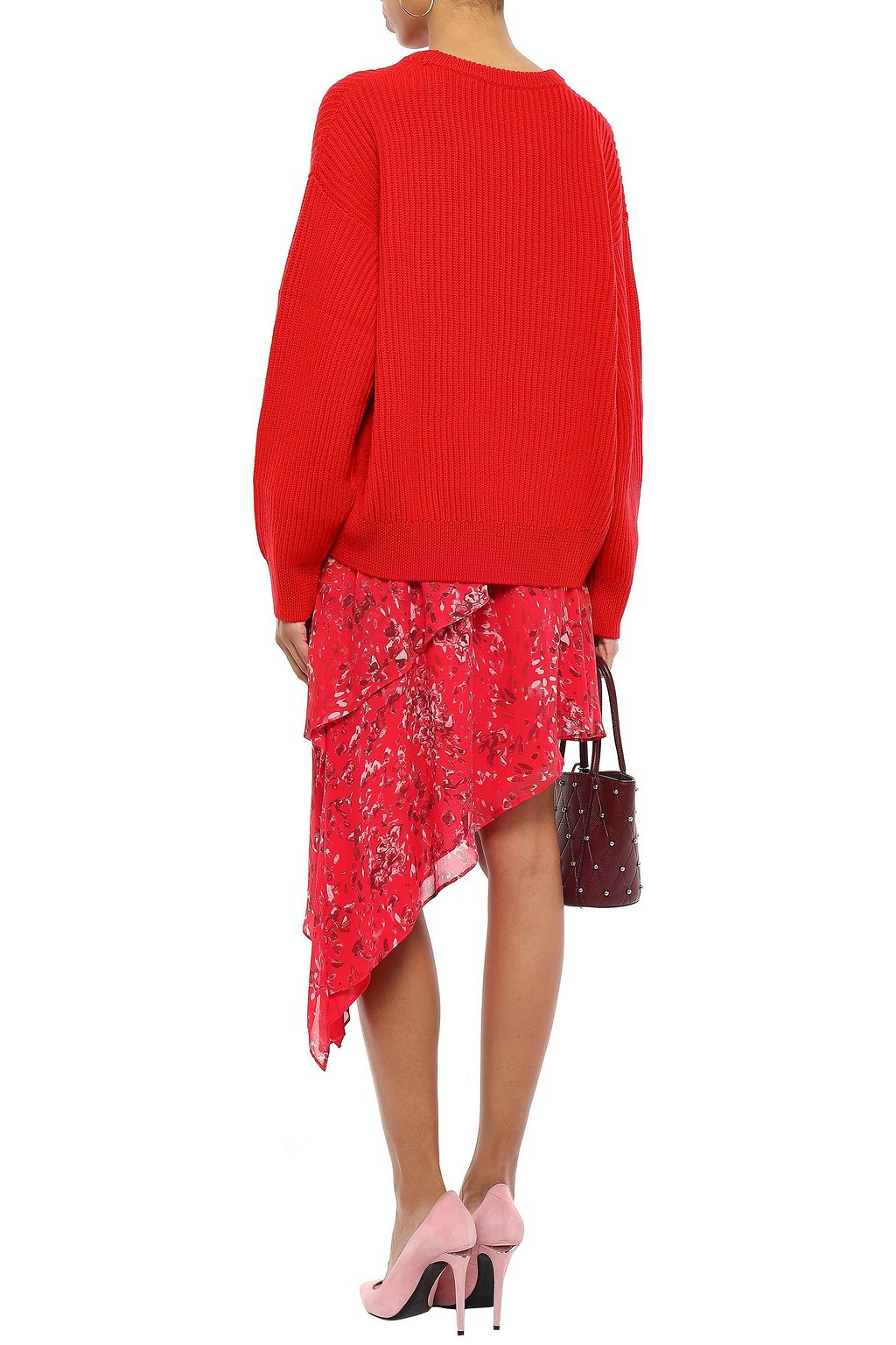 IRO Blink asymmetric floral-print georgette mini skirt