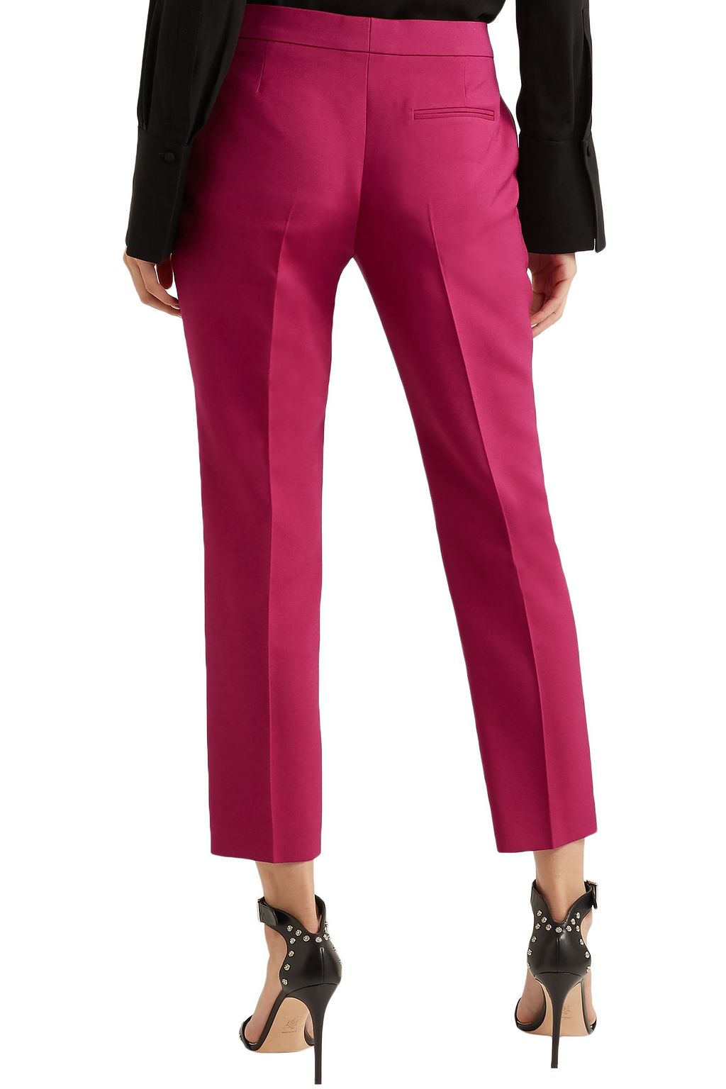 MCQUEEN Cropped wool-blend straight-leg pants