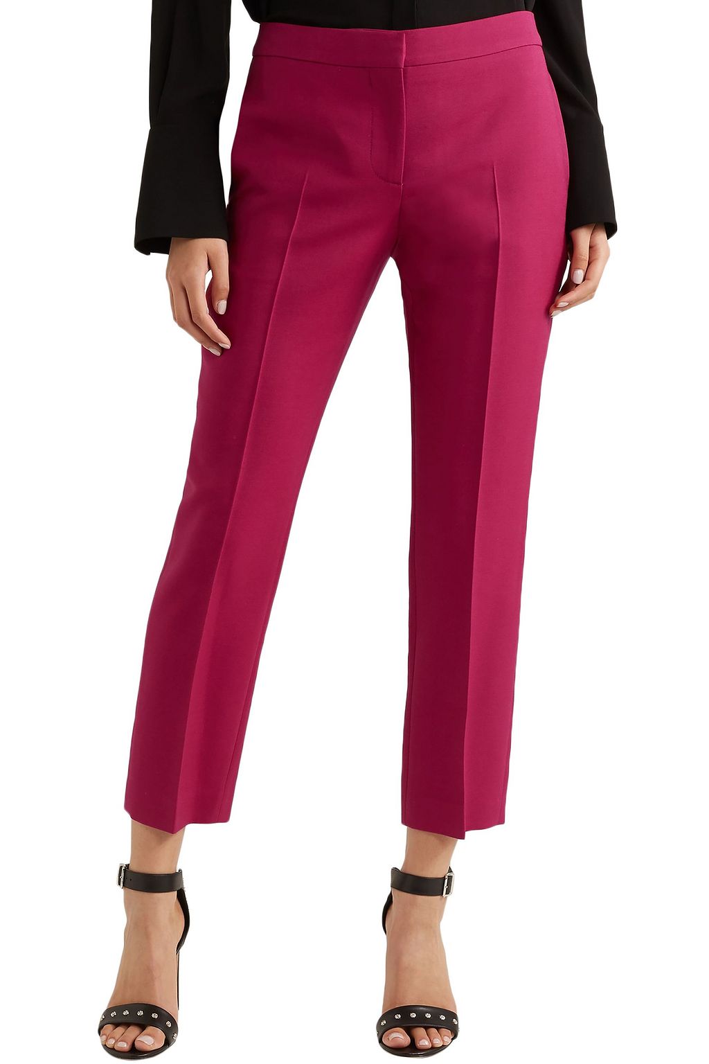 MCQUEEN Cropped wool-blend straight-leg pants