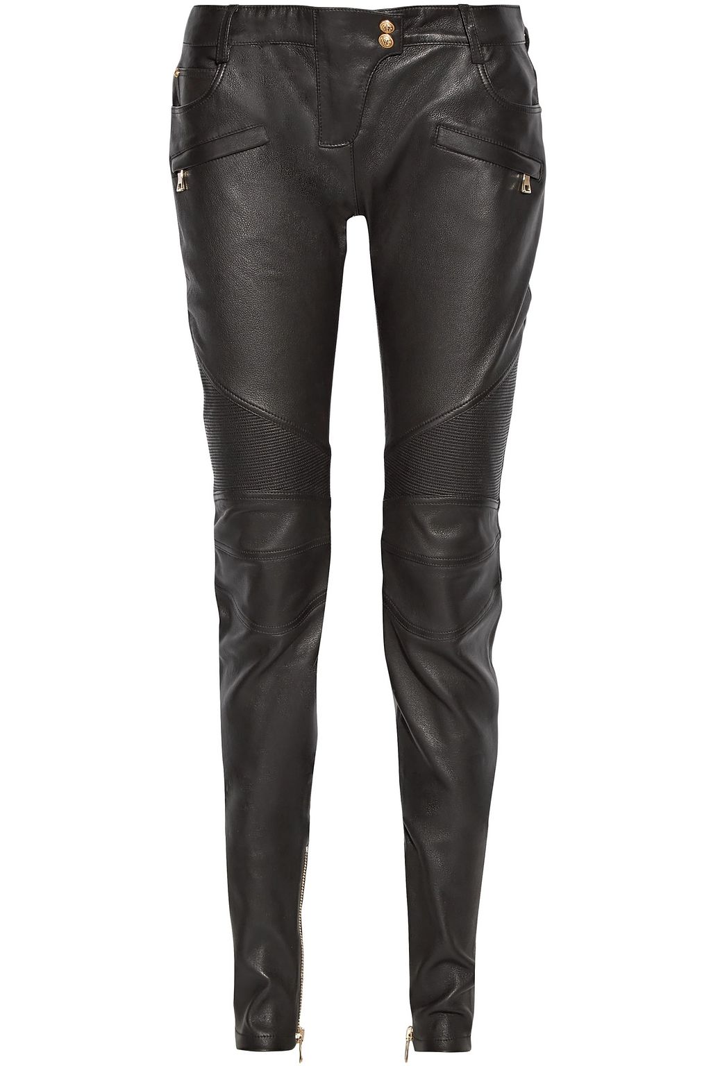 BALMAIN Moto-style leather pants Sale up to 70% off | THE OUTNET