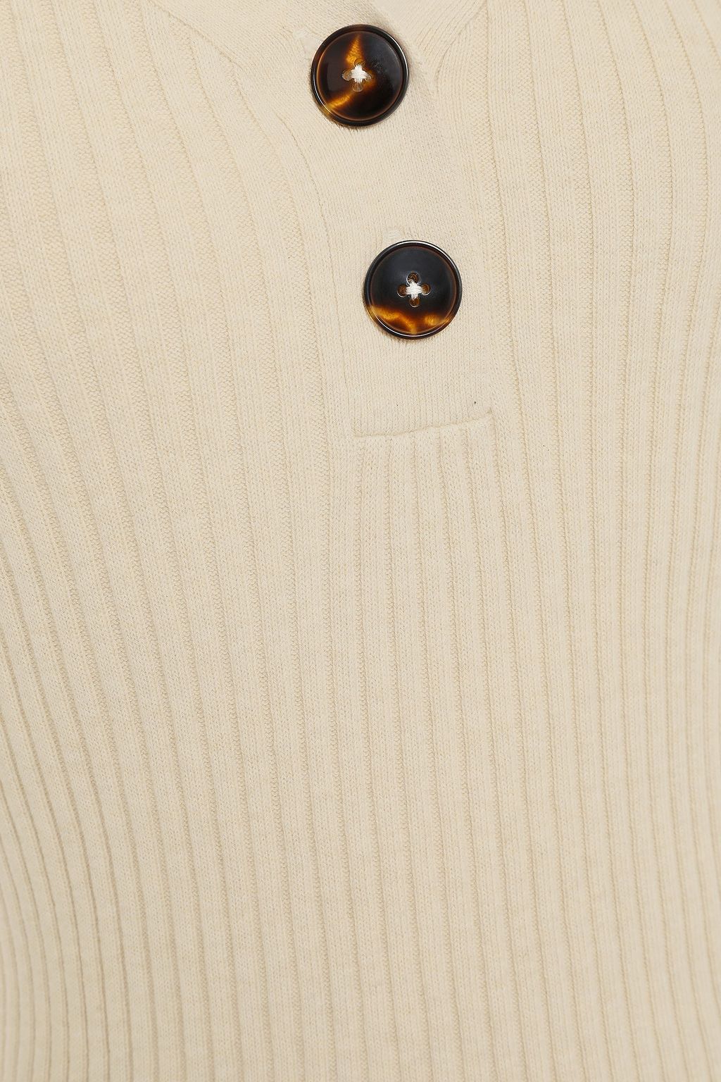 COTTON BY AUTUMN CASHMERE Button-detailed ribbed cotton top