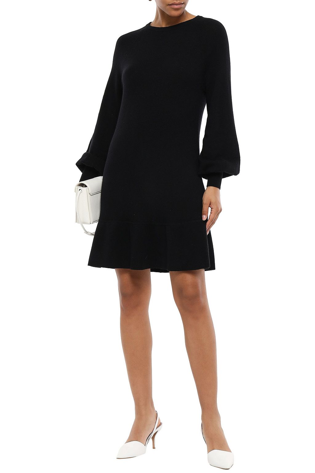 AUTUMN CASHMERE Fluted cashmere mini dress