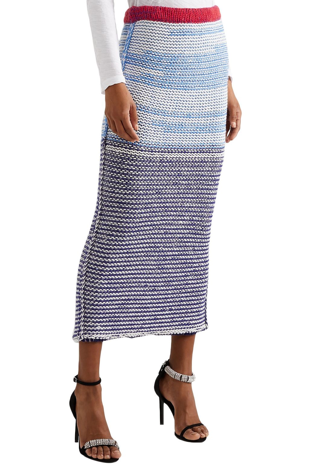 CALVIN KLEIN 205W39NYC Striped wool midi skirt