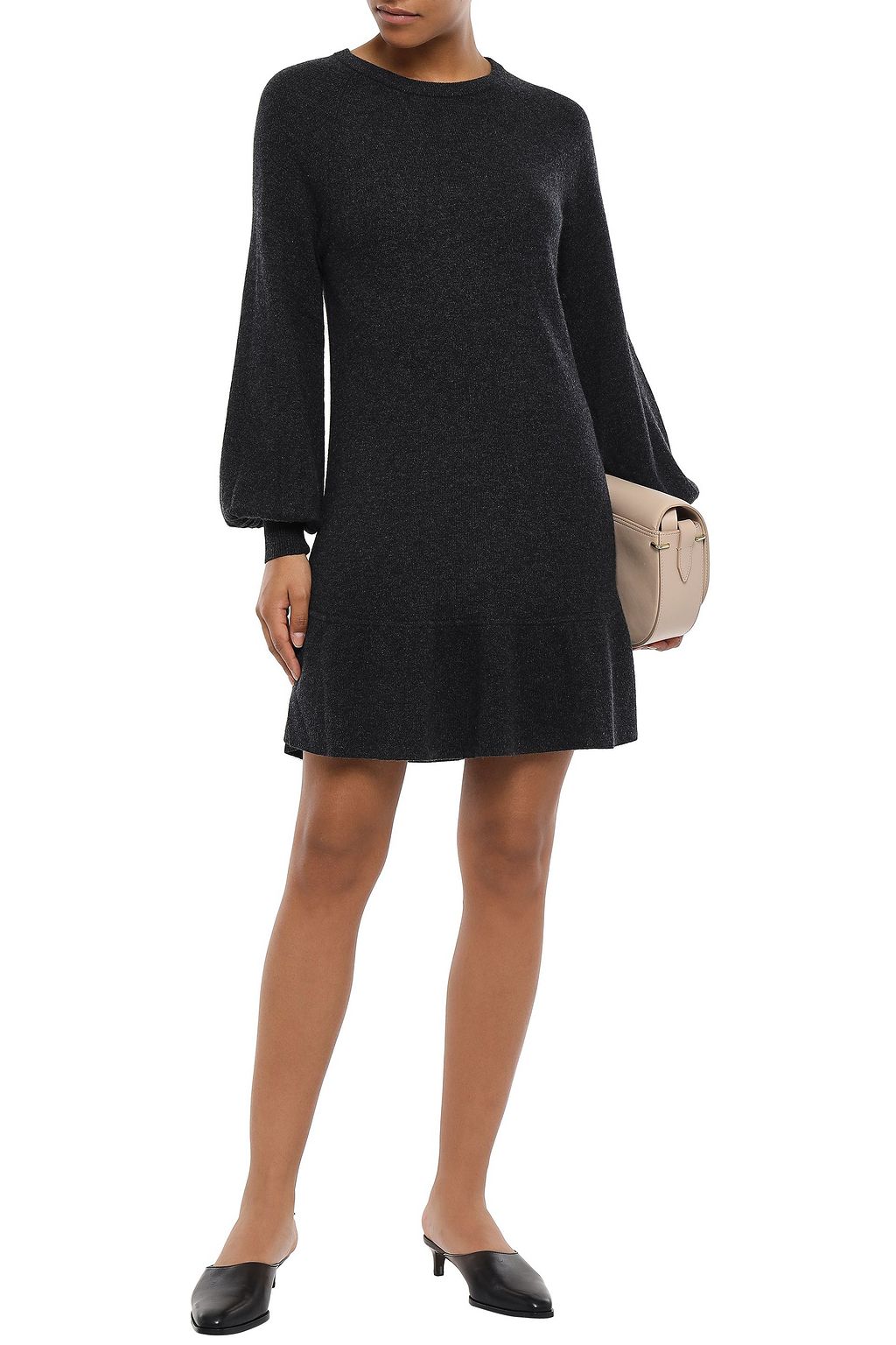 AUTUMN CASHMERE Fluted cashmere mini dress