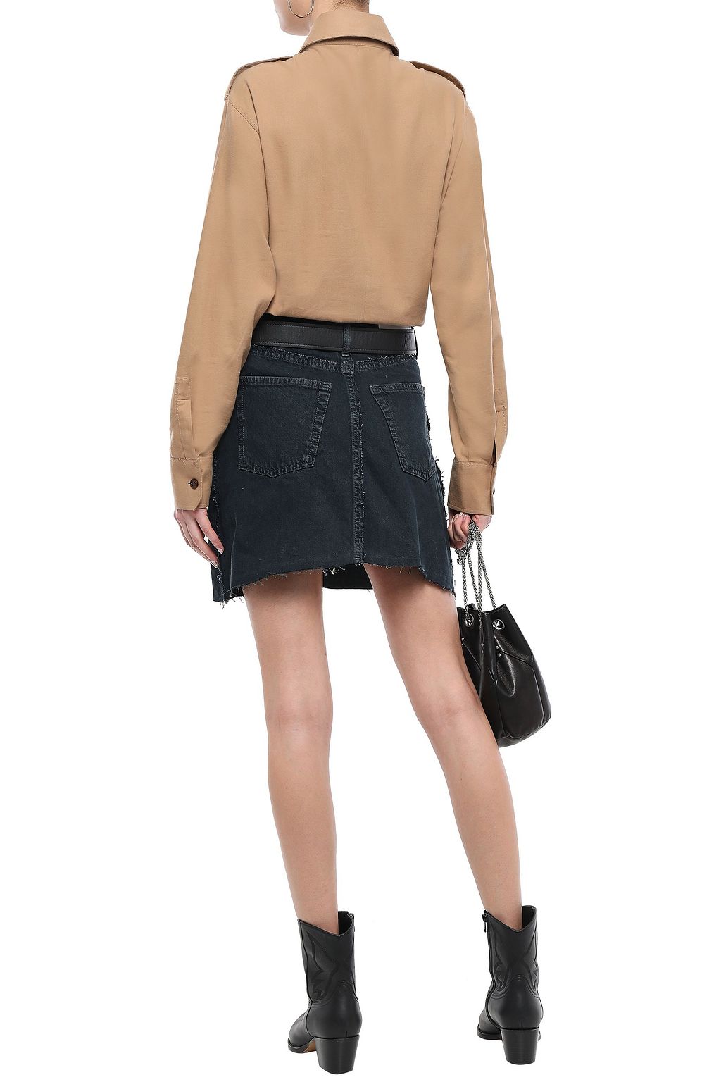 IRO Cafe frayed denim mini skirt