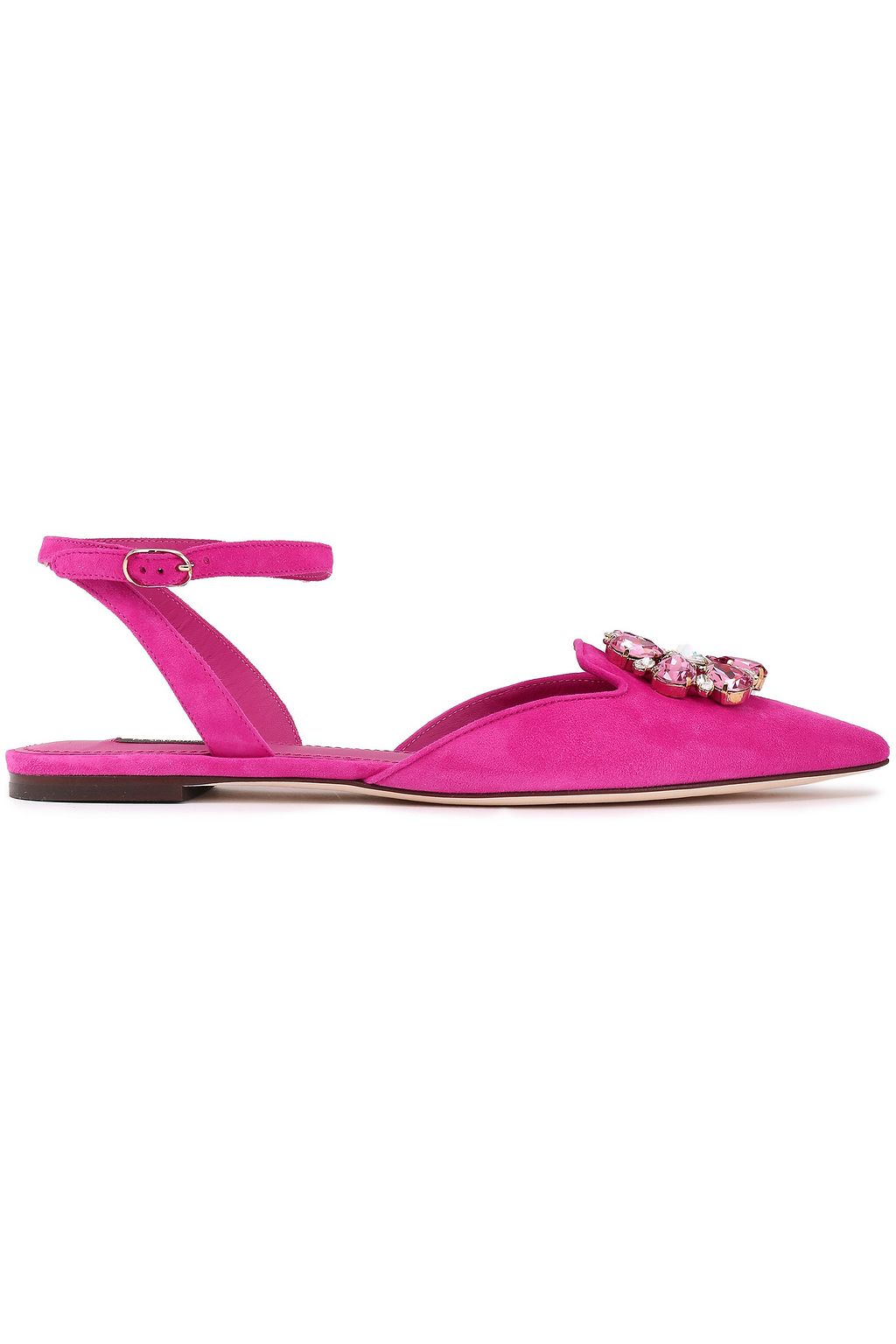 fuchsia pointed toe flats