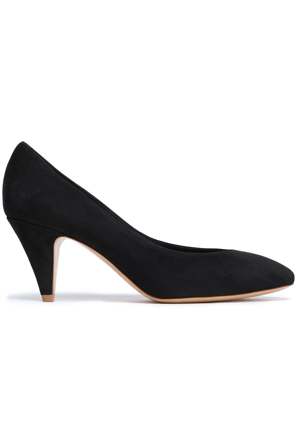 black suede pumps mid heel