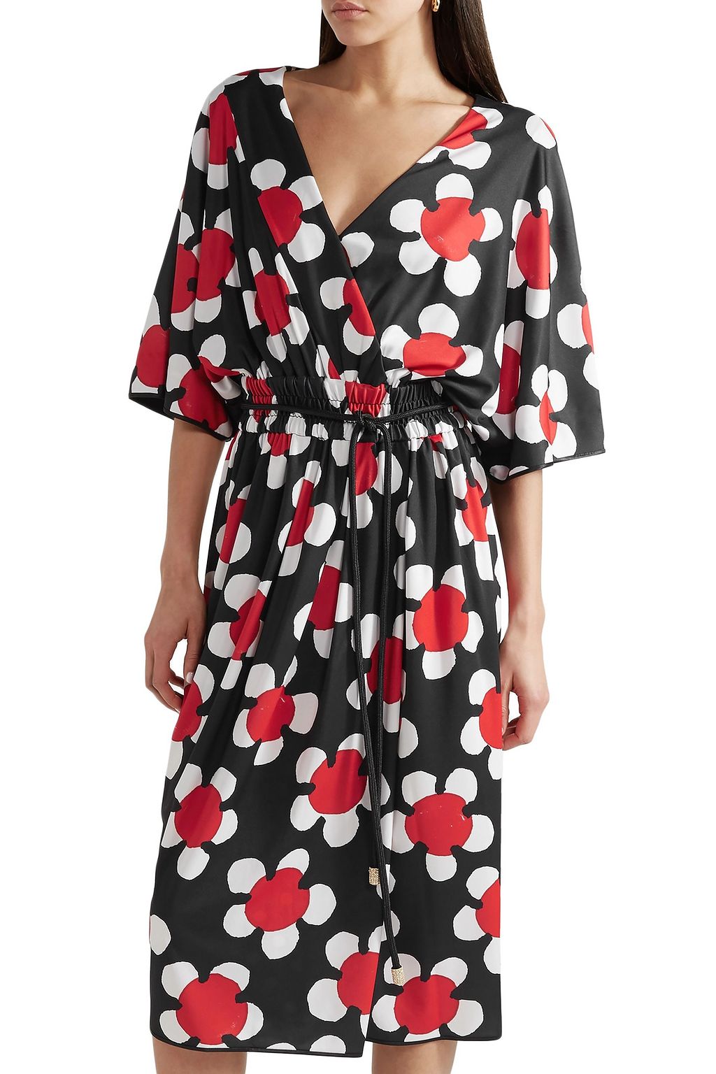 MARC JACOBS Wrap-effect floral-print jersey midi dress