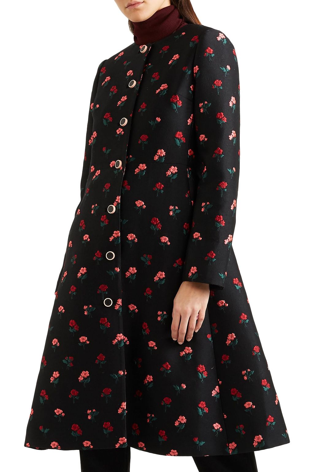 LELA ROSE Wool-blend jacquard coat