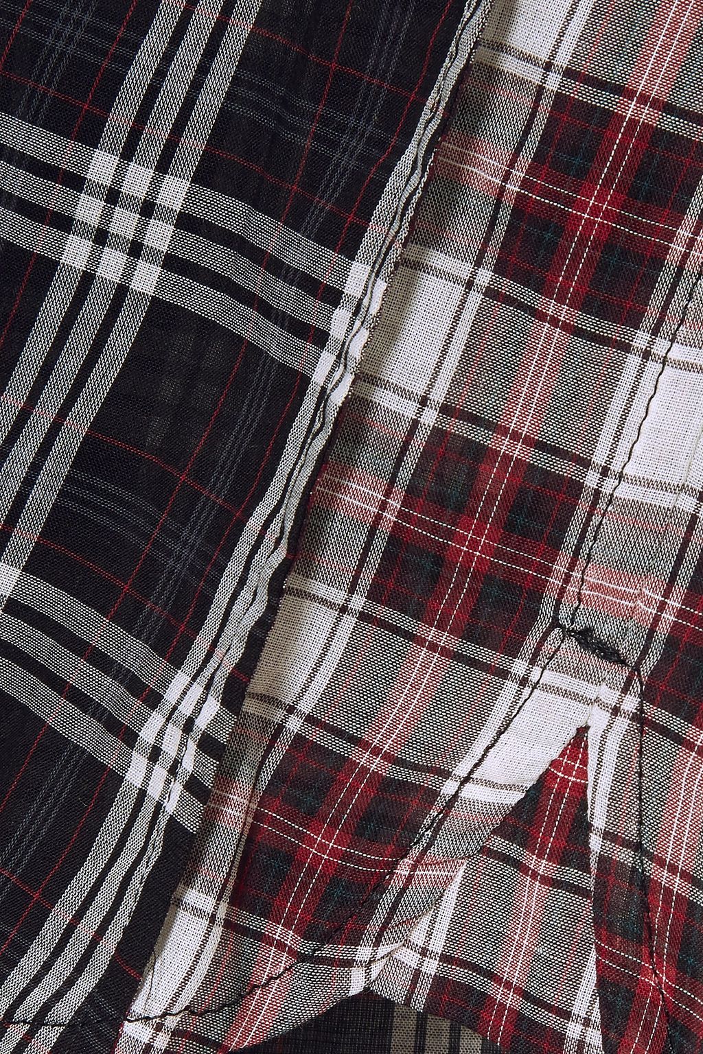 MARC JACOBS Satin-trimmed checked silk-voile dress
