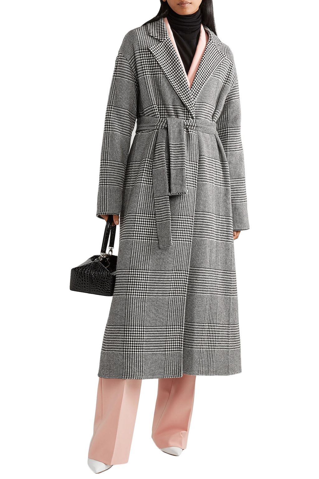 GABRIELA HEARST Belted Prince of Wales checked cashmere-blend coat