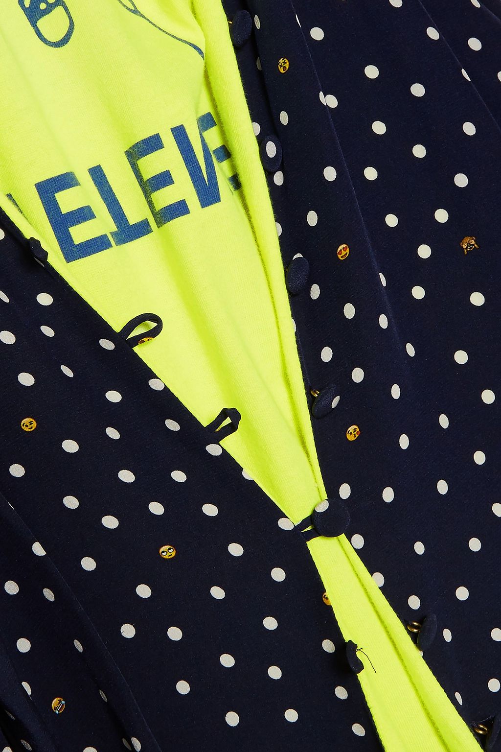 VETEMENTS Cotton fleece-paneled printed silk crepe de chine dress