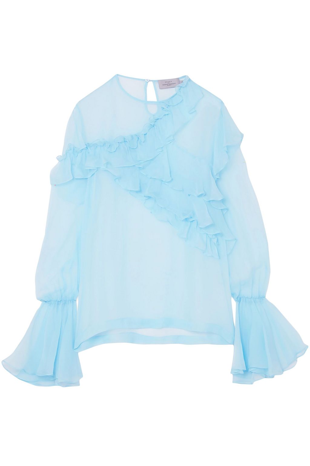 light blue chiffon blouse