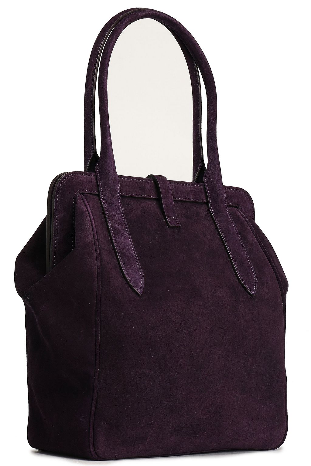 ANN DEMEULEMEESTER Leather-trimmed suede tote