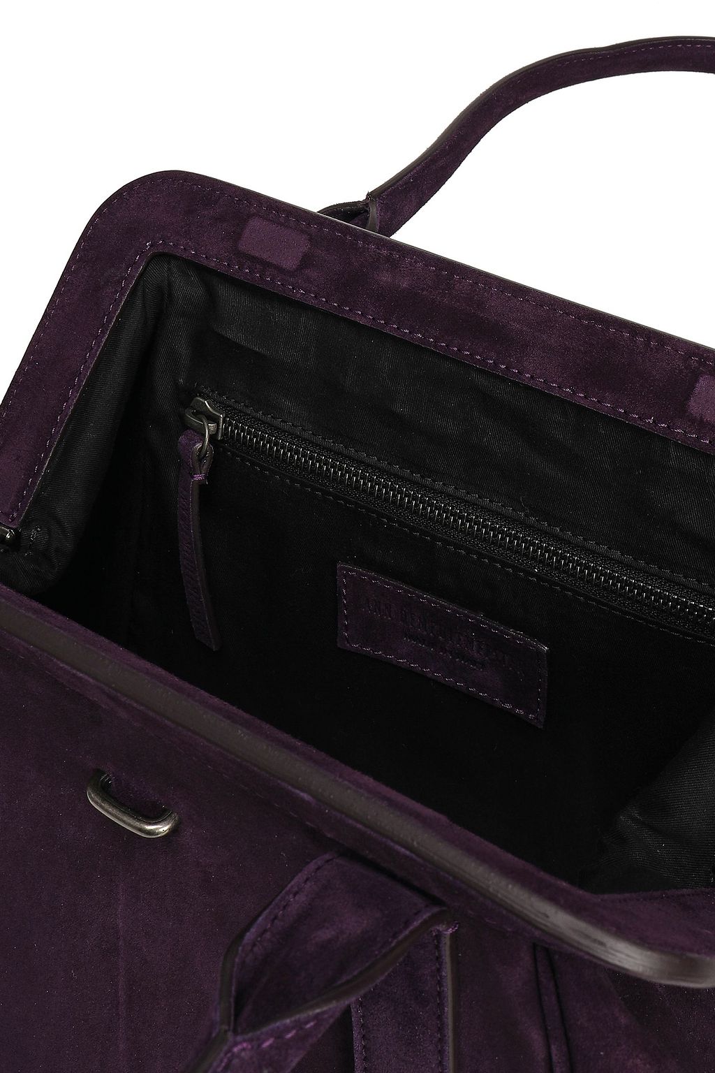 ANN DEMEULEMEESTER Leather-trimmed suede tote