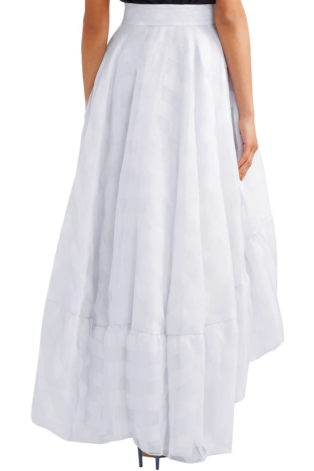 ANTONIO BERARDI Asymmetric silk-organza midi skirt