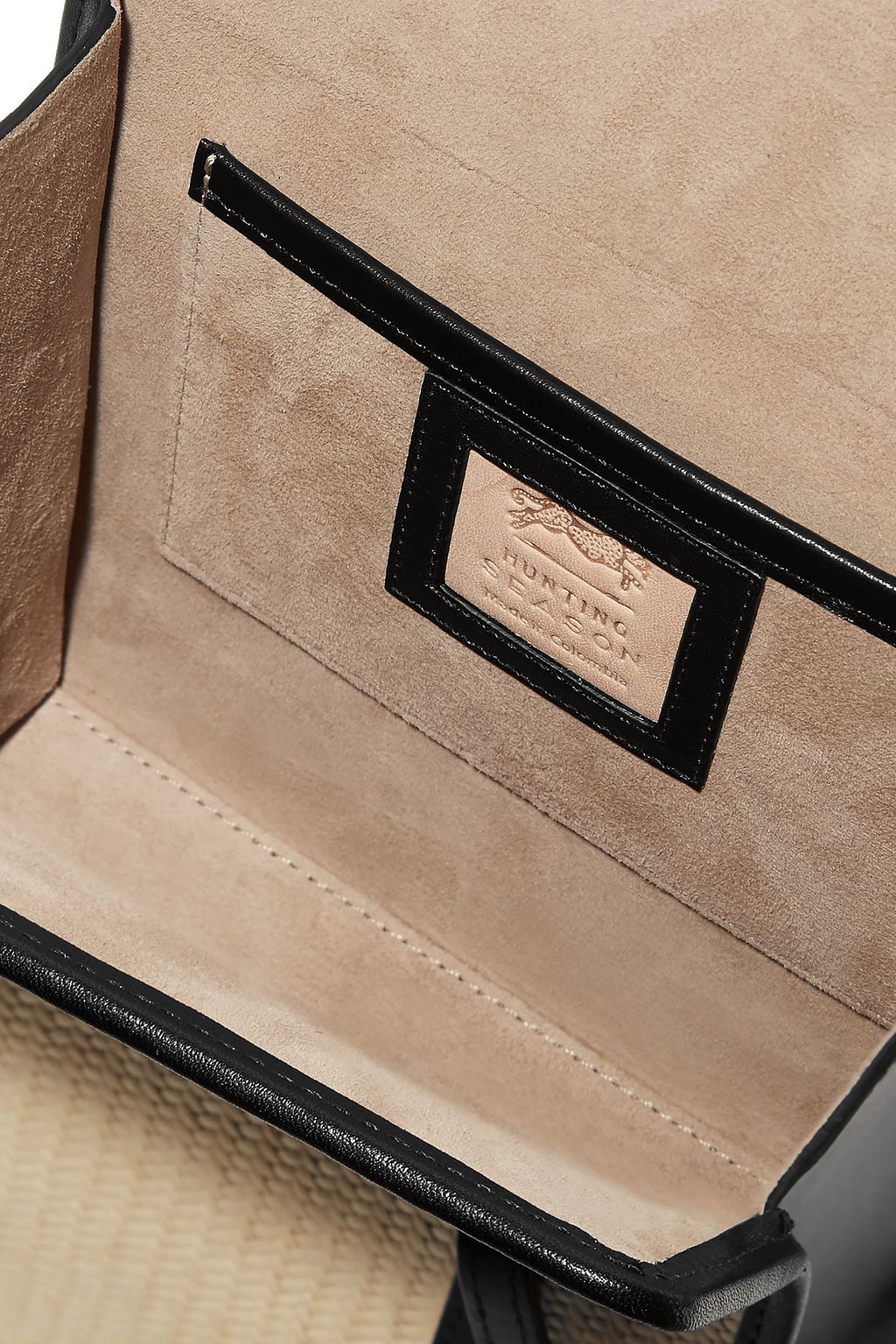 HUNTING SEASON Clo Box leather-trimmed woven raffia tote