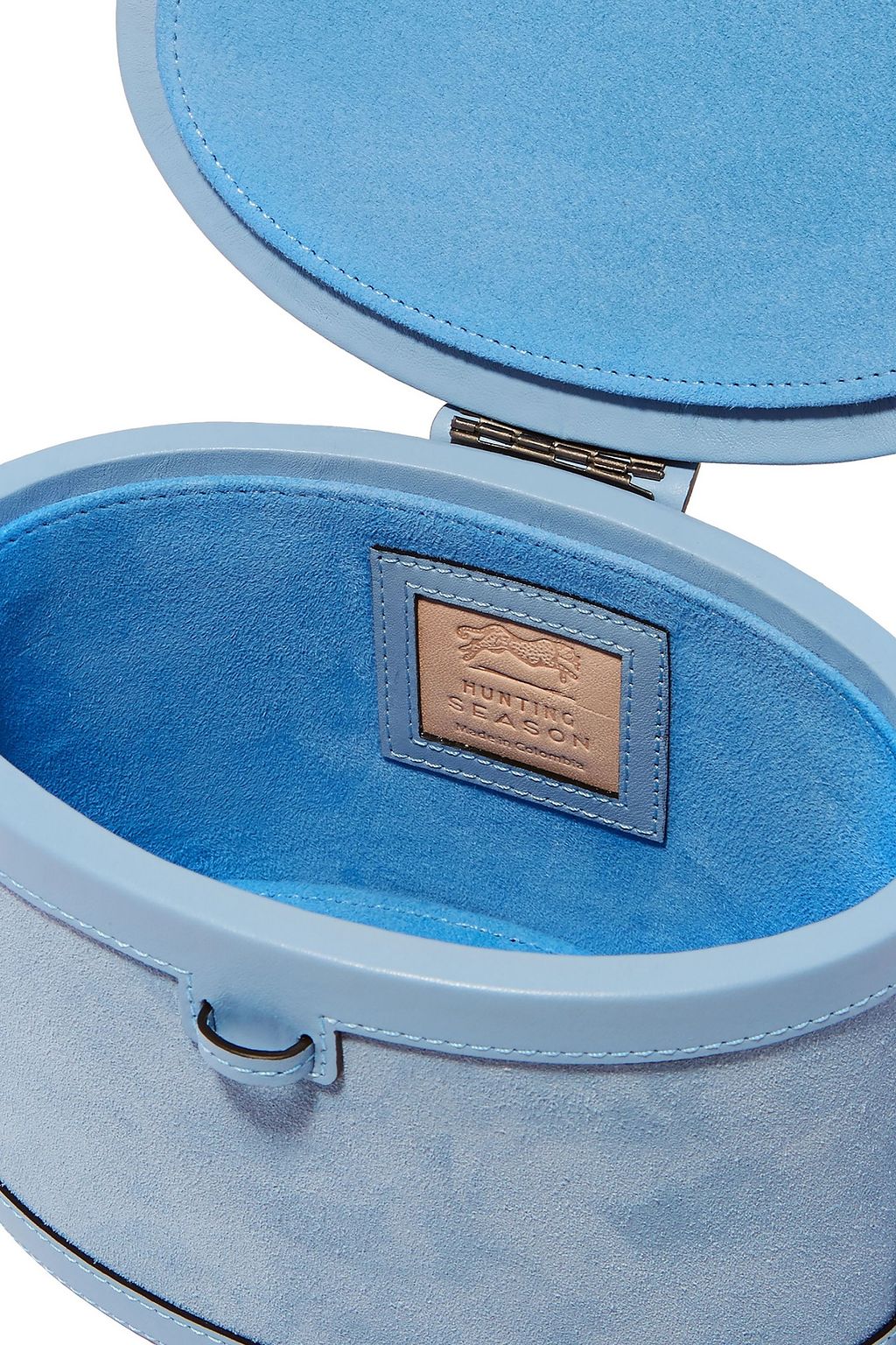 HUNTING SEASON Leather-trimmed suede shoulder bag