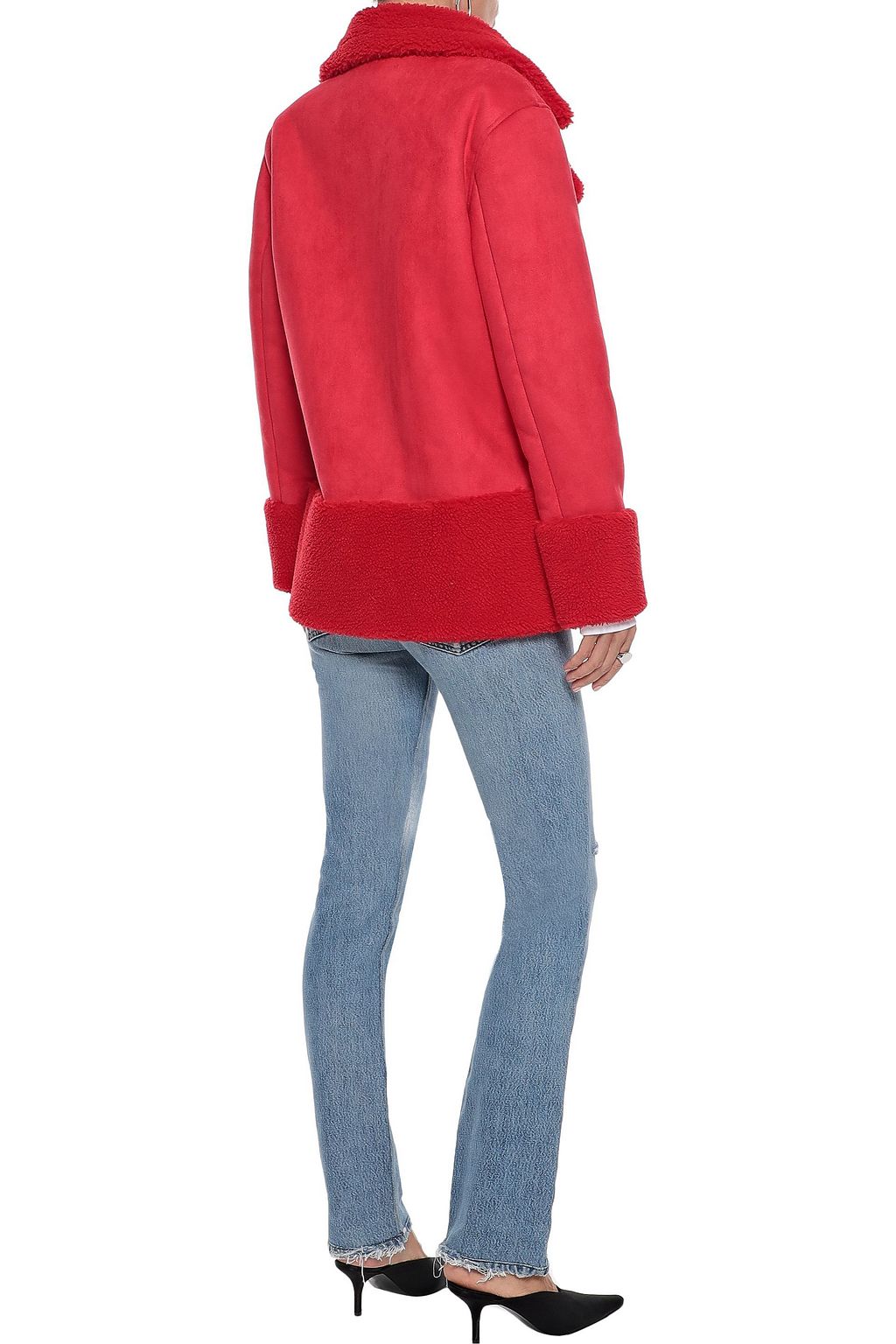 STAND Johanne double-breasted faux shearling coat