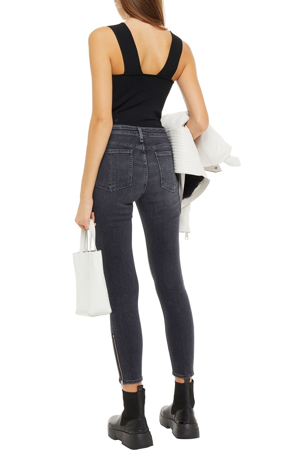 RAG & BONE Cate cropped zip-detailed mid-rise skinny jeans