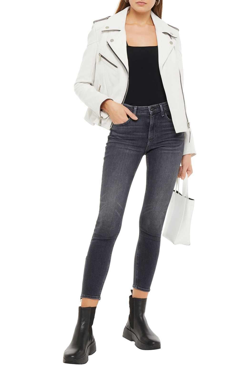 RAG & BONE Cate cropped zip-detailed mid-rise skinny jeans