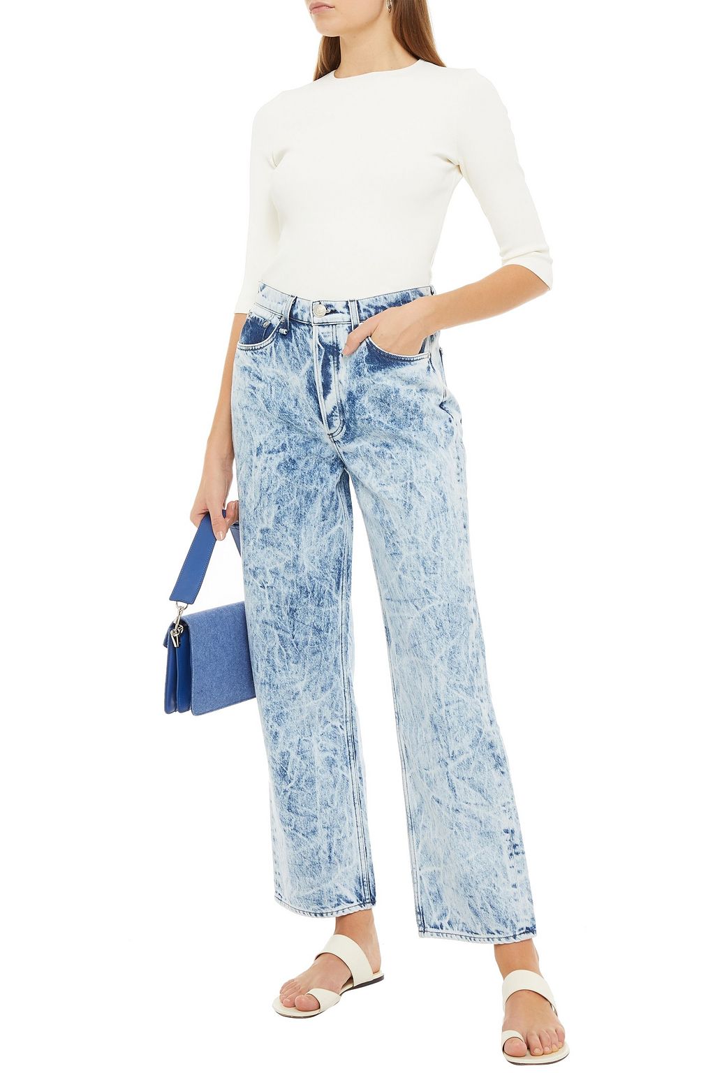 RAG & BONE Ruth bleached high-rise straight-leg jeans
