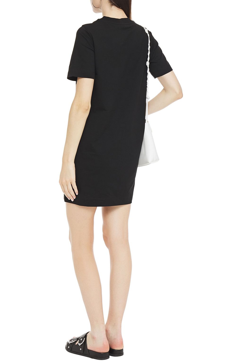 LOVE MOSCHINO Printed French cotton-blend terry mini dress