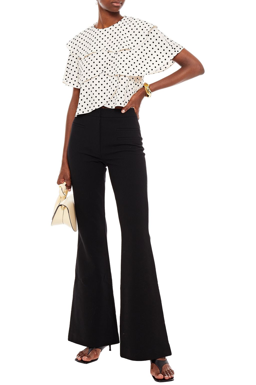 REJINA PYO Ashley wool-blend cady flared pants