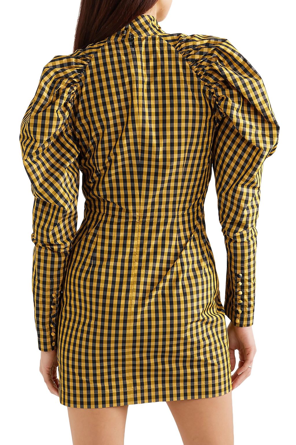 ROTATE BIRGER CHRISTENSEN Gathered checked twill mini dress