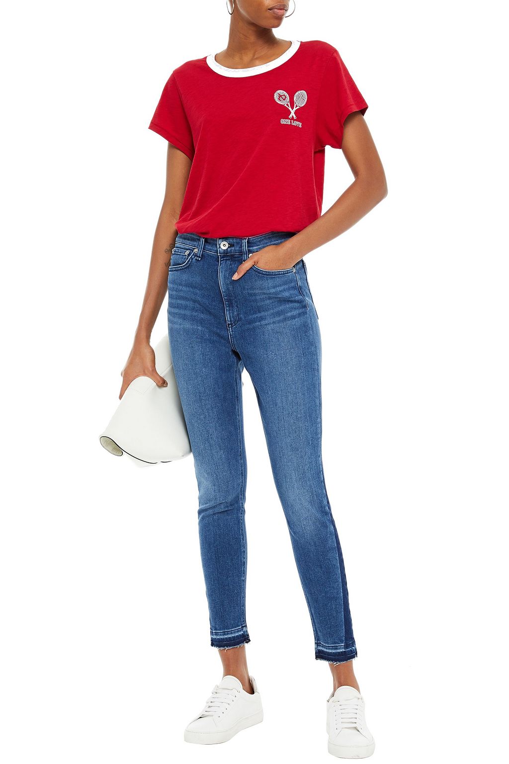 RAG & BONE Nina cropped frayed high-rise skinny jeans