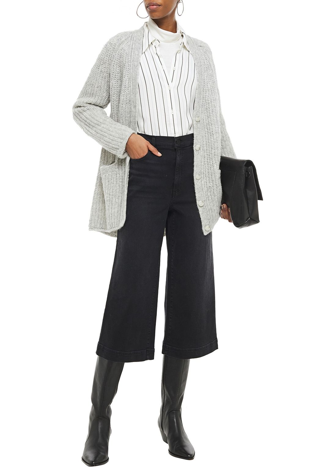 RAG & BONE Brushed ribbed-knit cardigan