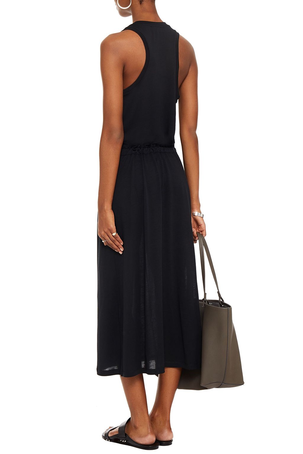 RAG & BONE Rower belted stretch-jersey midi dress
