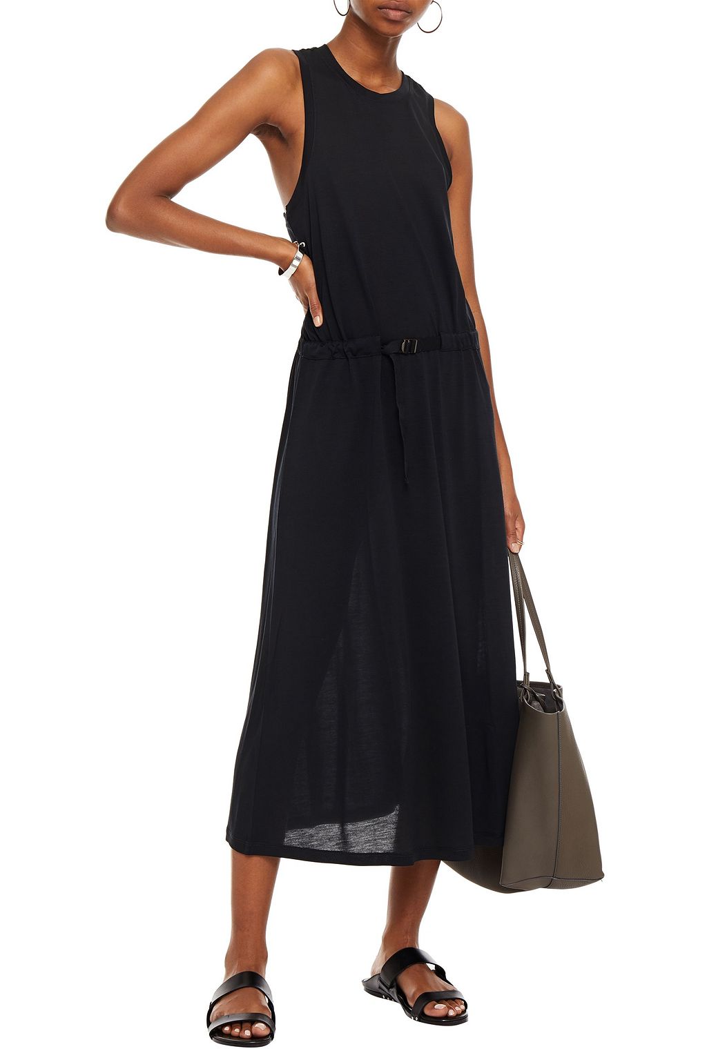 RAG & BONE Rower belted slub jersey midi dress | THE OUTNET