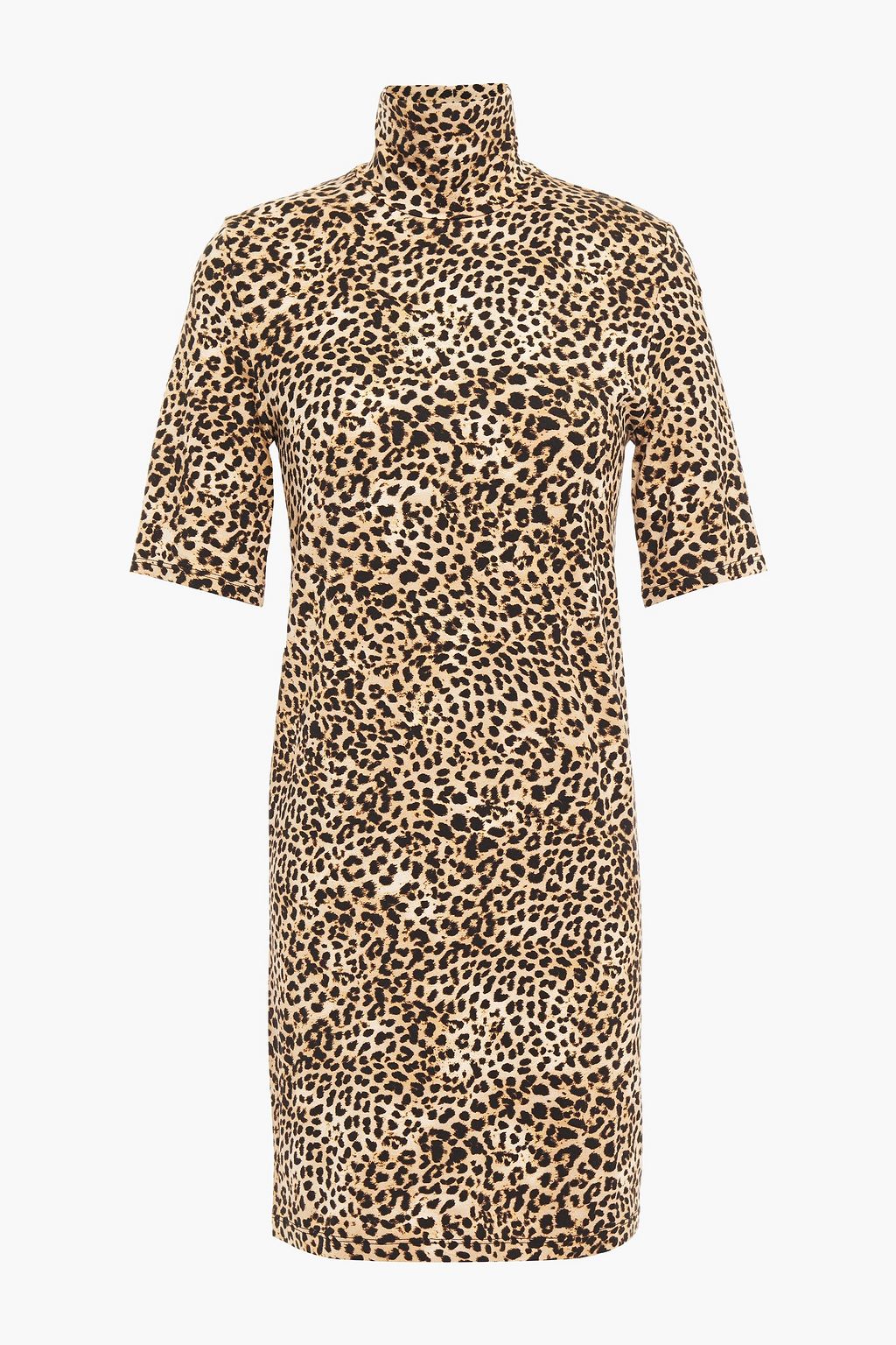 leopard print turtleneck dress